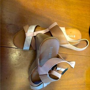 Bamboo wedges gold and beige